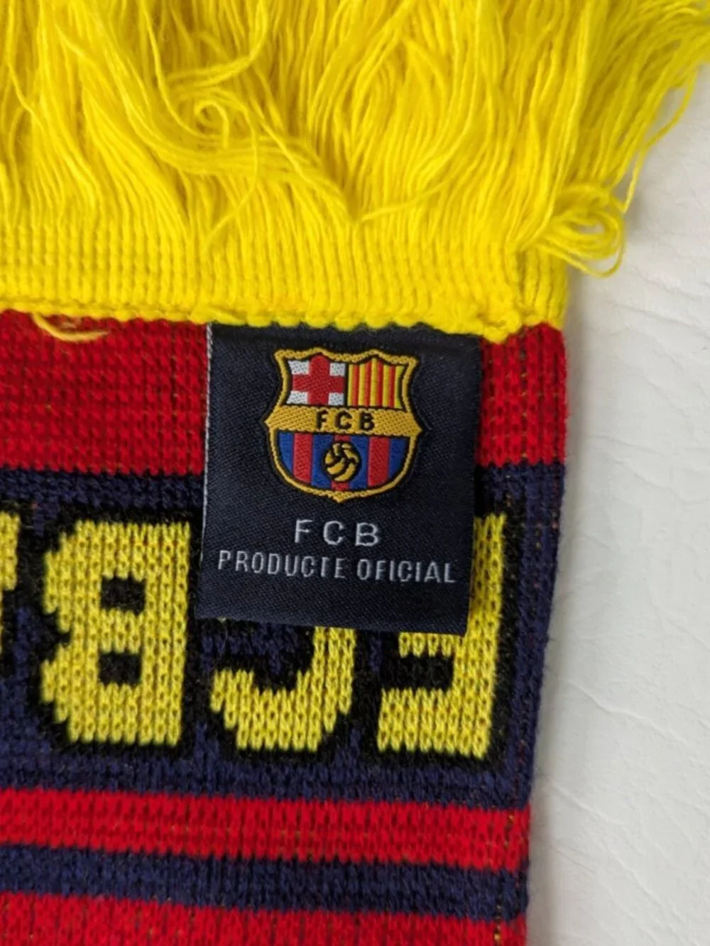 Vintage FC Barcelona Knit Scarf Soccer Football Official Merch. Blue Red Yellow